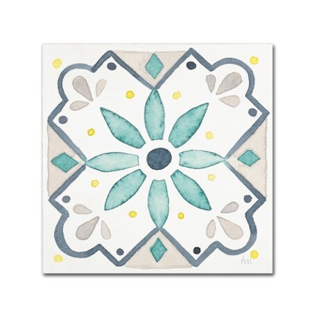Trademark Fine Art Laura Marshall 'Garden Getaway Tile V White' Canvas Art, 24x24 WAP02211-C2424GG